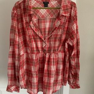 Great Condition Plaid Babydoll Blouse